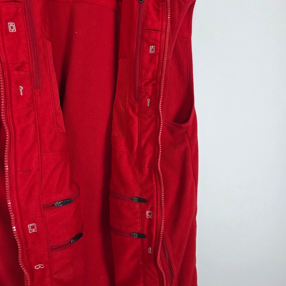 ScotteVest Fleece Vest Mens XL Full Zip Red Pockets Lightweight Travel - Picture 7 of 8